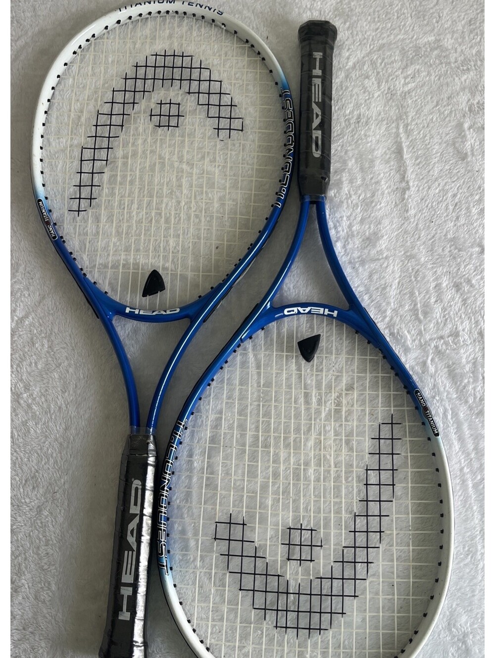 NEW OLD STOCK 2pc HEAD Ti Conquest Nano Titanium Tennis Racquet Set